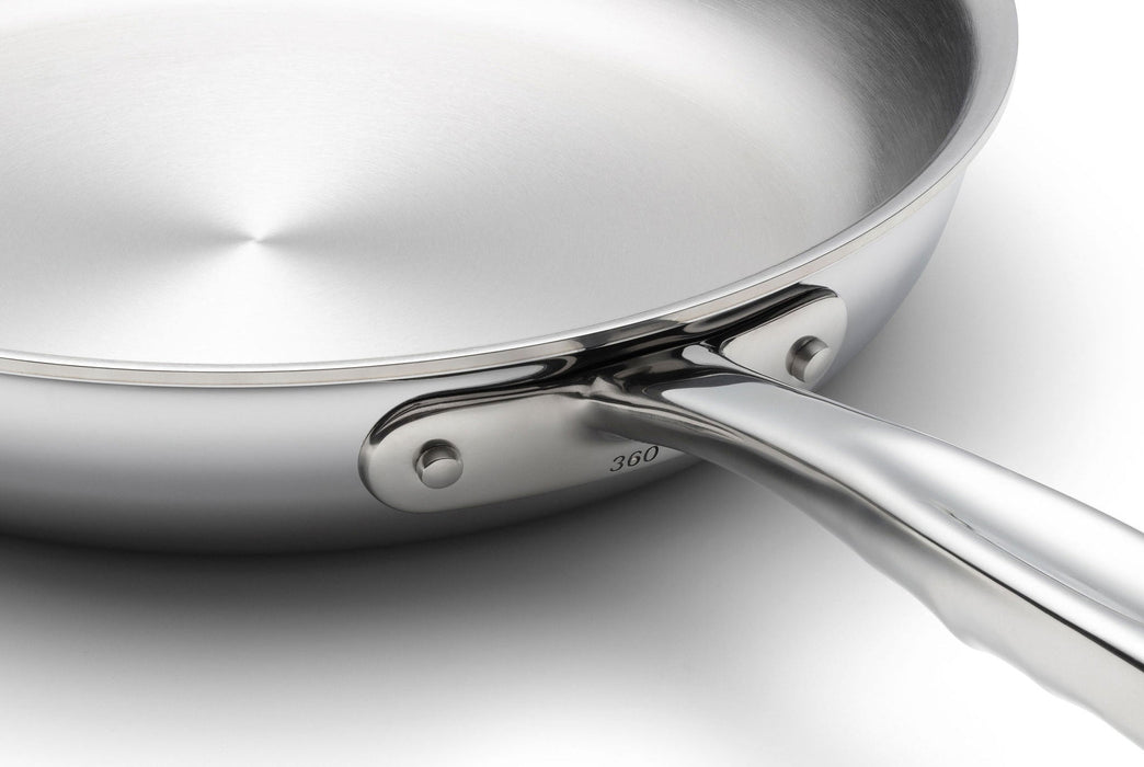 11.5 Inch Stainless Steel Fry Pan Handle Close Up
