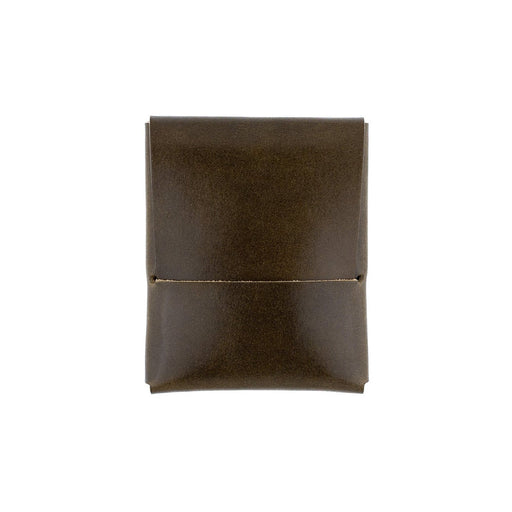 Brown leather pouch on a white background