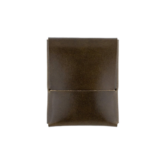 Brown leather pouch on a white background