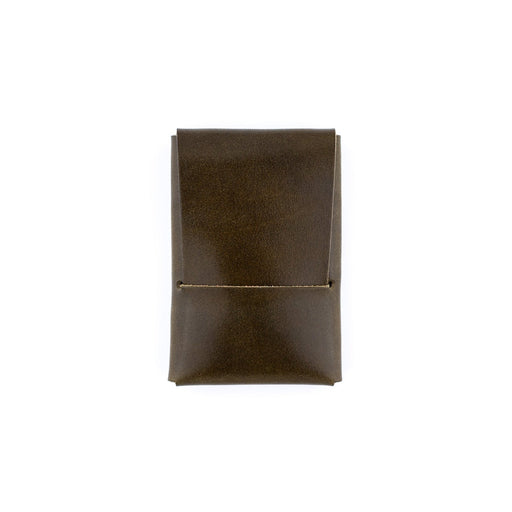 Brown leather pouch on a white background