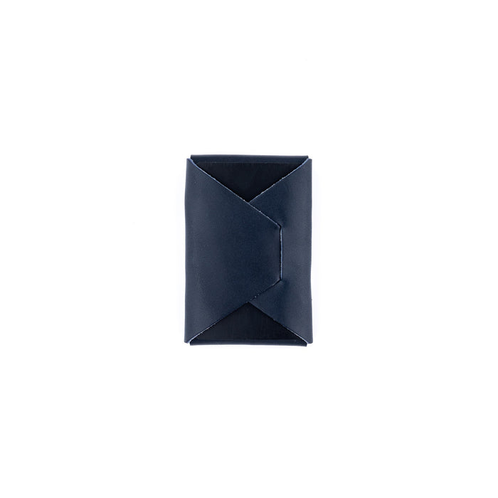 Navy blue geometric vase on a white background