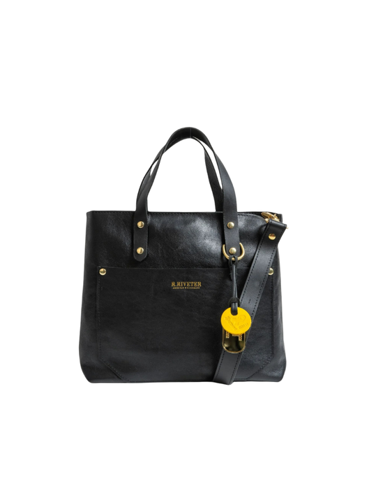 Marcy Satchel | Black Leather