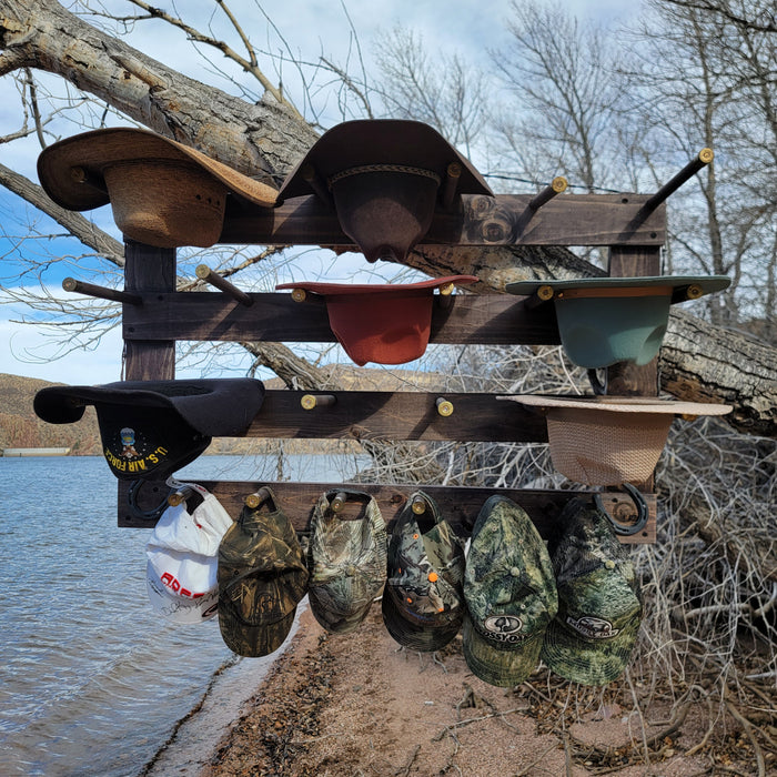Handcrafted 9-Cowboy Hat Rack Organizer