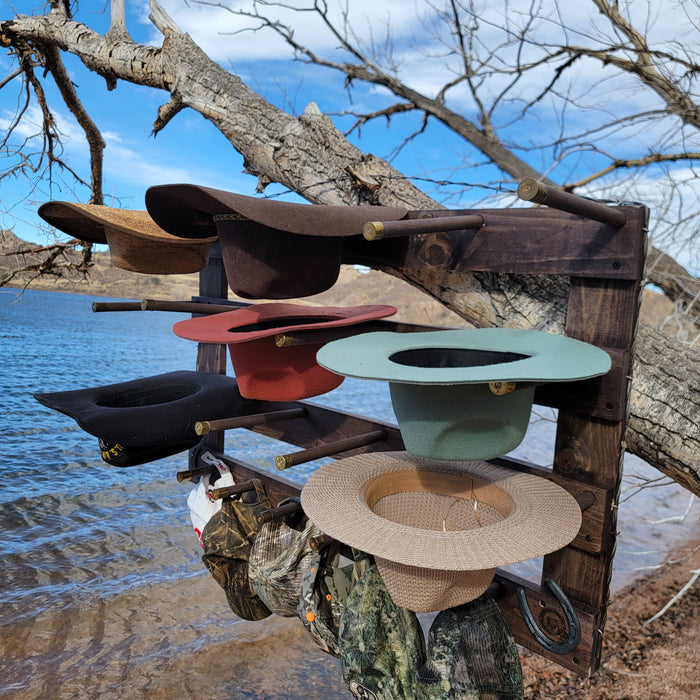 Handcrafted 9-Cowboy Hat Rack Organizer
