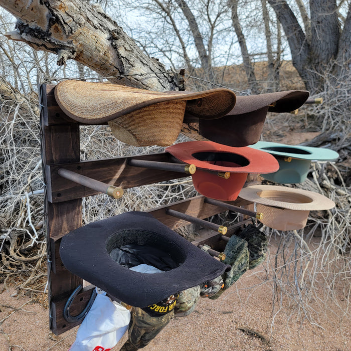 Handcrafted 9-Cowboy Hat Rack Organizer