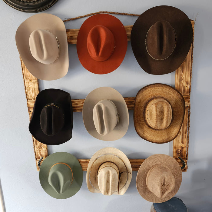 Handcrafted 9-Cowboy Hat Rack Organizer