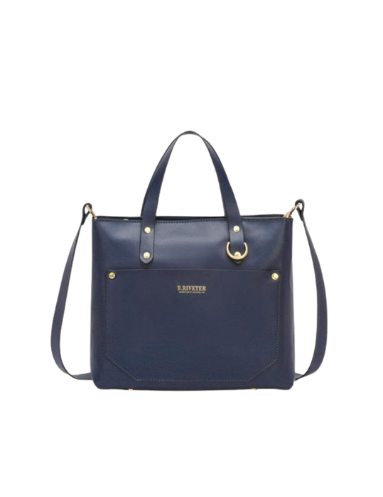 Marcy Satchel | Navy Leather