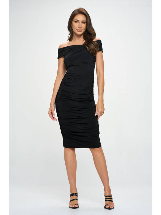 Off Shoulder Midi Bodycon Dress