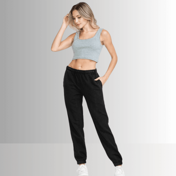 All Day French Terry Pocket Joggers in Black