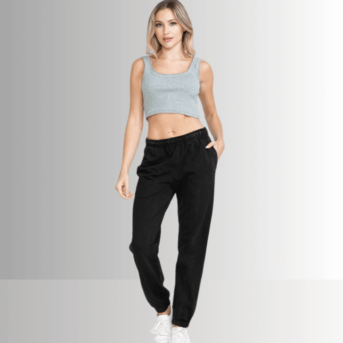 All Day French Terry Pocket Joggers in Black