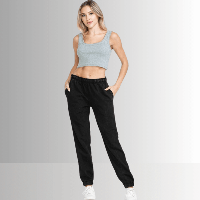 All Day French Terry Pocket Joggers in Black