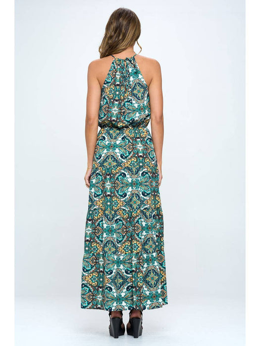 Print Halter Neck Dress