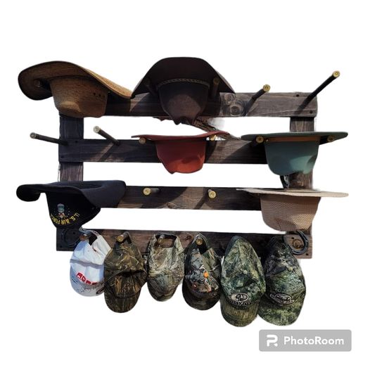 Handcrafted 9-Cowboy Hat Rack Organizer