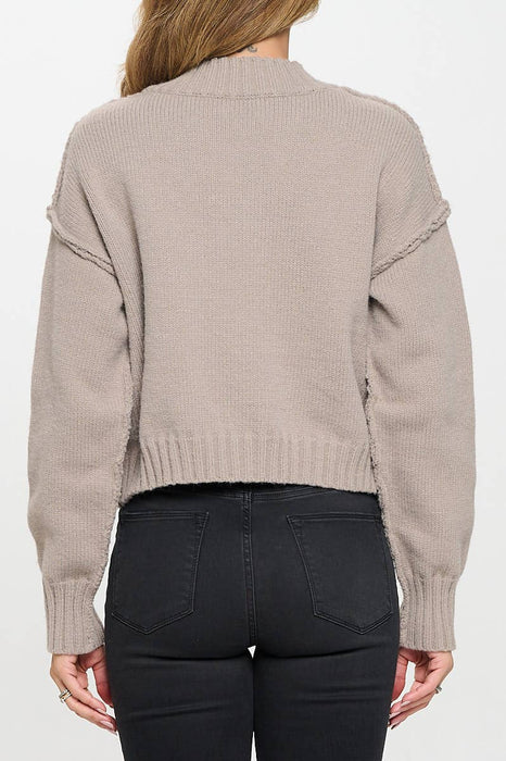 Thick Knit Long Sleeve Cardigan with Buttons