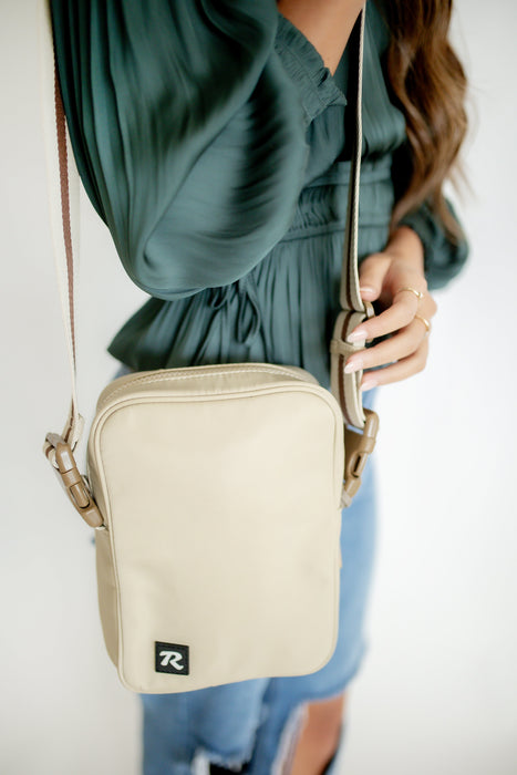 Martha  | Khaki Nylon + Neutral Stripe Webbed Strap