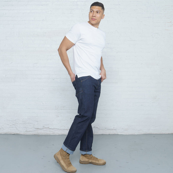 Relaxed Fit Dark Wash 6 Pocket