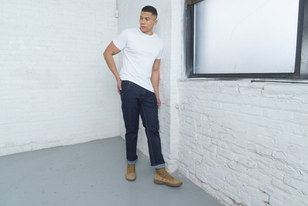 Relaxed Fit Dark Wash 6 Pocket