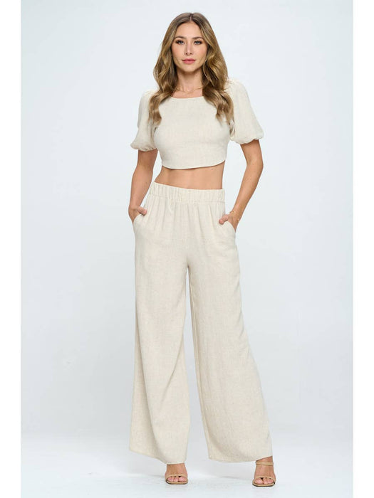Linen Wide Leg Pants with Pockets