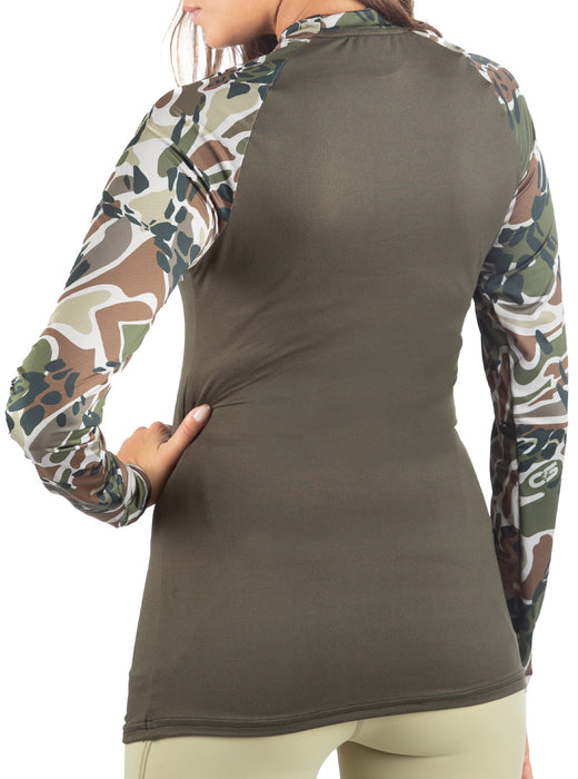 SoftTECH Olive Camo Mesh Long Sleeve Top