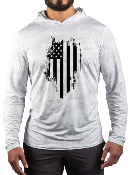 American Made Performance Mesh White Out Sun Hoodie