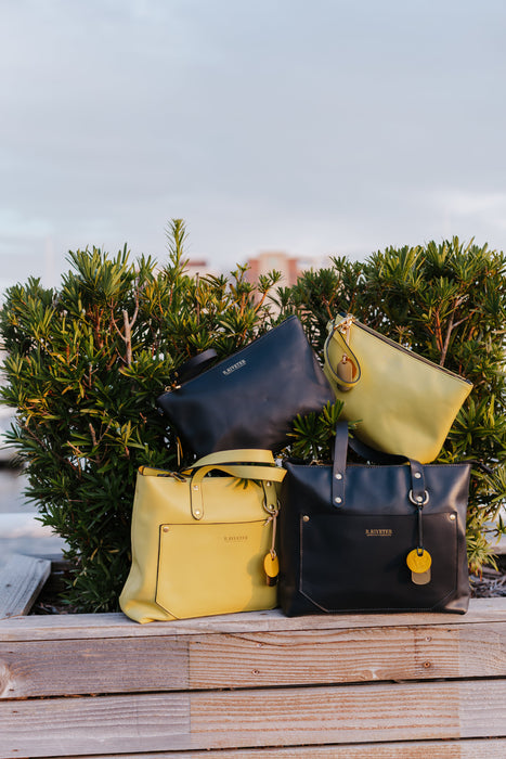 Marcy Satchel | Navy Leather