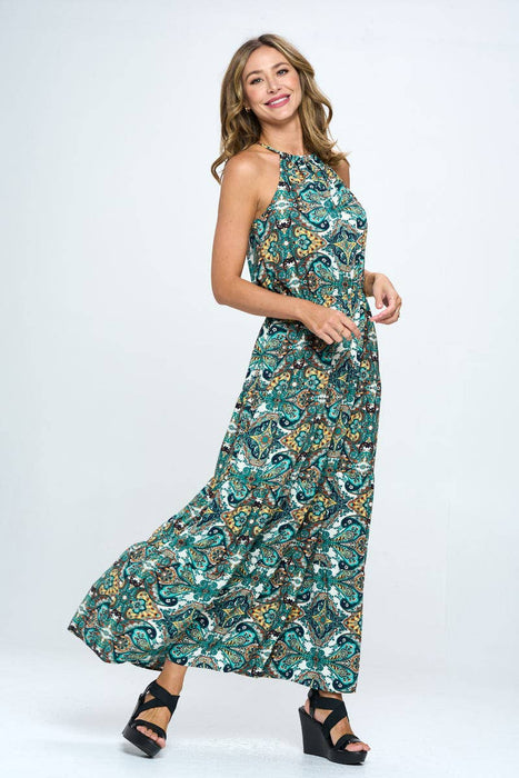 Print Halter Neck Dress