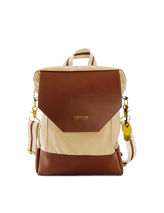 Corbin | Khaki Nylon + Brown Leather