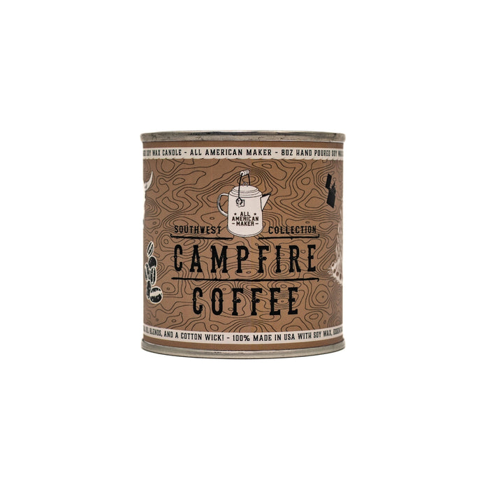 Can of Campfire Coffee with branding on a white background