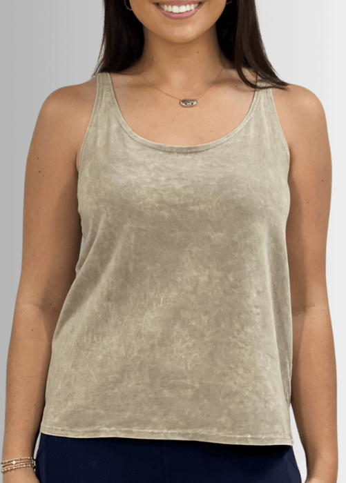 Twenty Four Seven Cotton Tank in Dark Moss Green