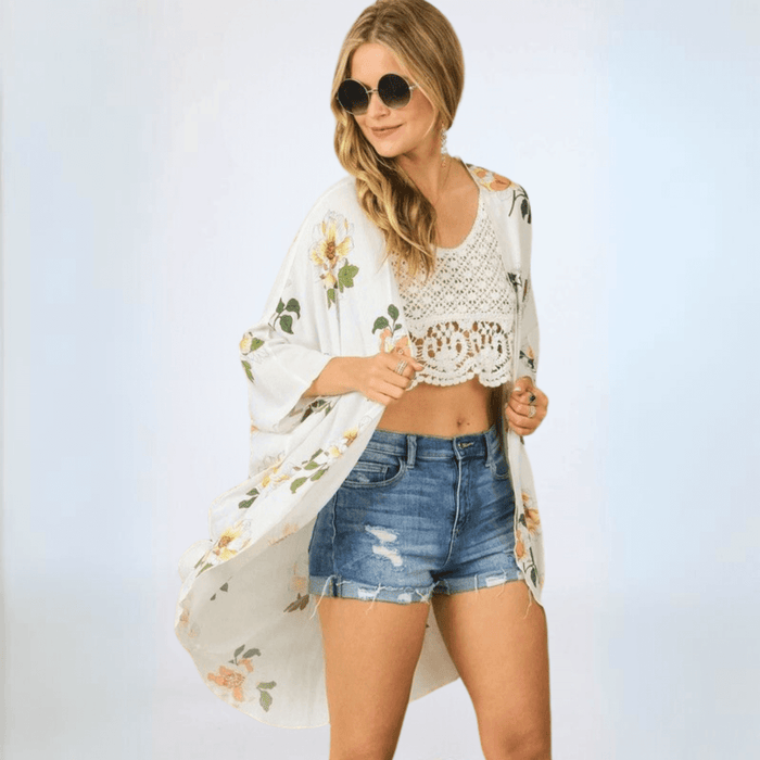 Cocoon Floral Kimono Cardigan