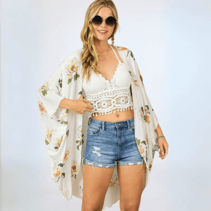 Cocoon Floral Kimono Cardigan