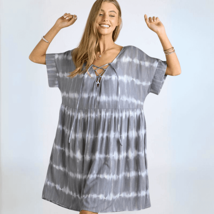 Lace-up Baby Doll Dress Made in USA