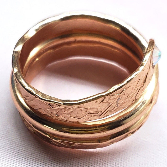 Crystal Embedded Wrap Around Ring