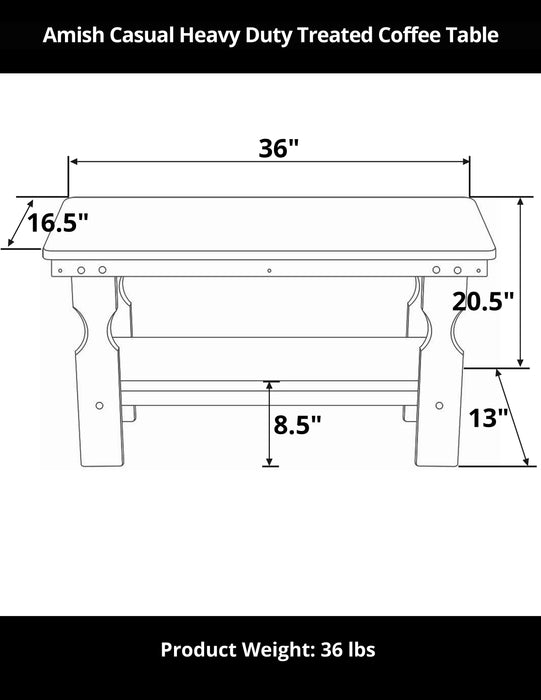 Amish Casual Heavy Duty Treated Coffee Table