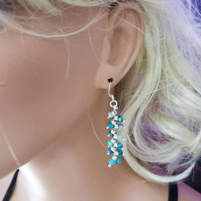 As Seen On TV Jane The Virgin Sterling Silver Turquoise Wire Wrapped Earrings