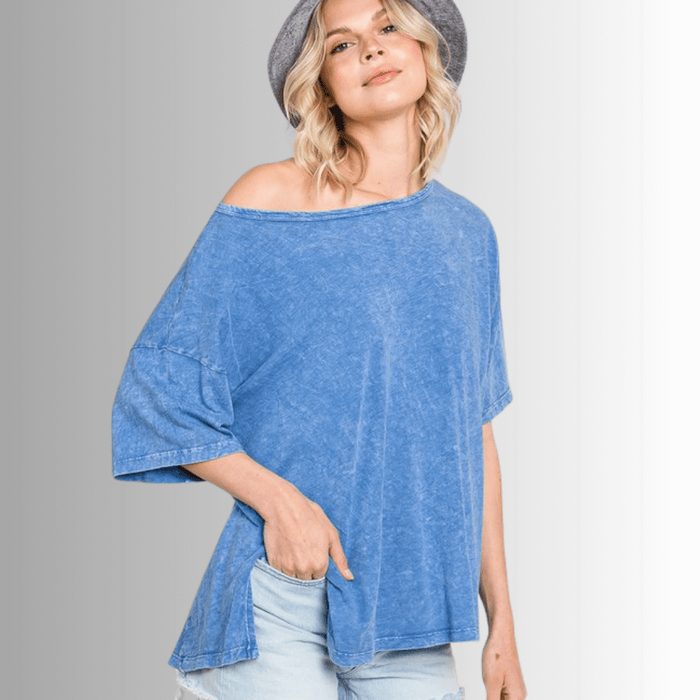 Aubree Cotton Slub Mineral Washed Top
