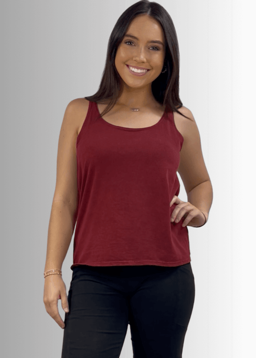 Twenty Four Seven Cotton Tank in Burnt Red Clay
