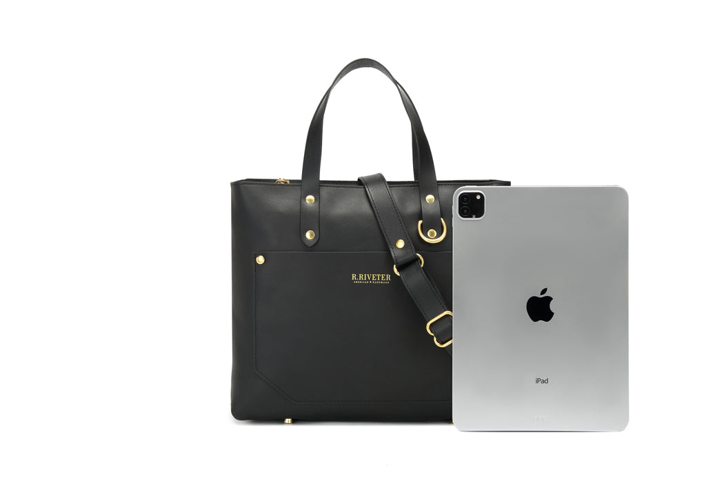 Marcy Satchel | Black Leather