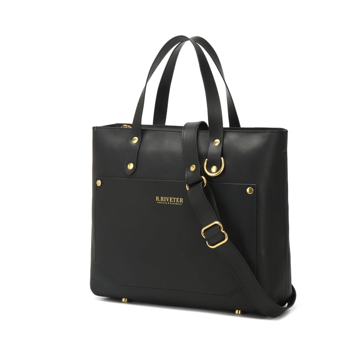 Marcy Satchel | Black Leather