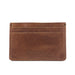 Brown leather cardholder with 'Bryan Clark' branding on a white background