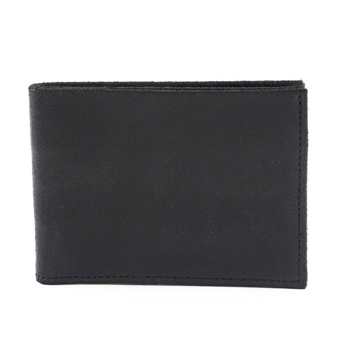 Black leather wallet on a white background