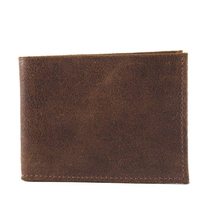 Brown leather wallet on a white background