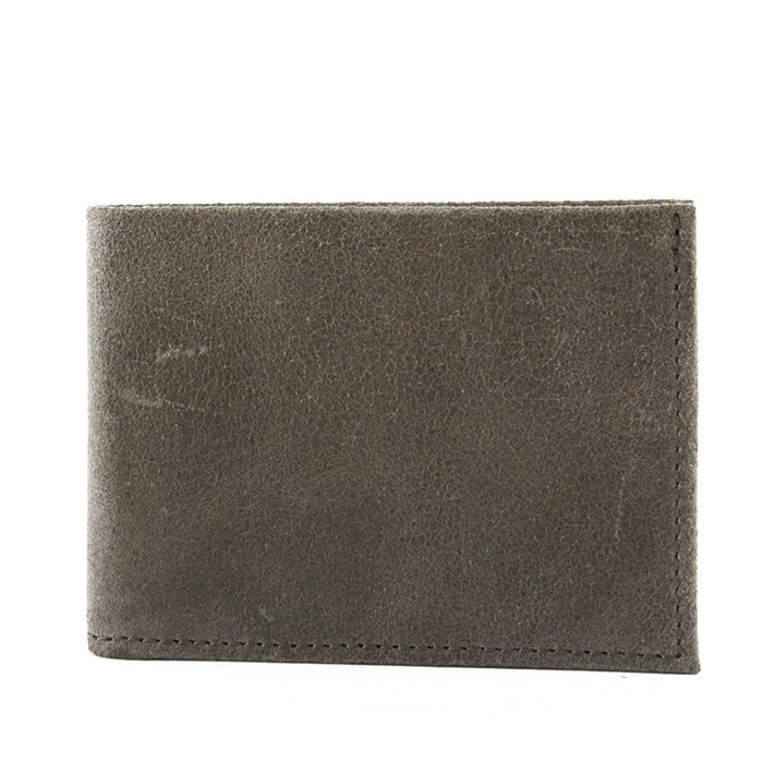 Gray leather wallet on a white background