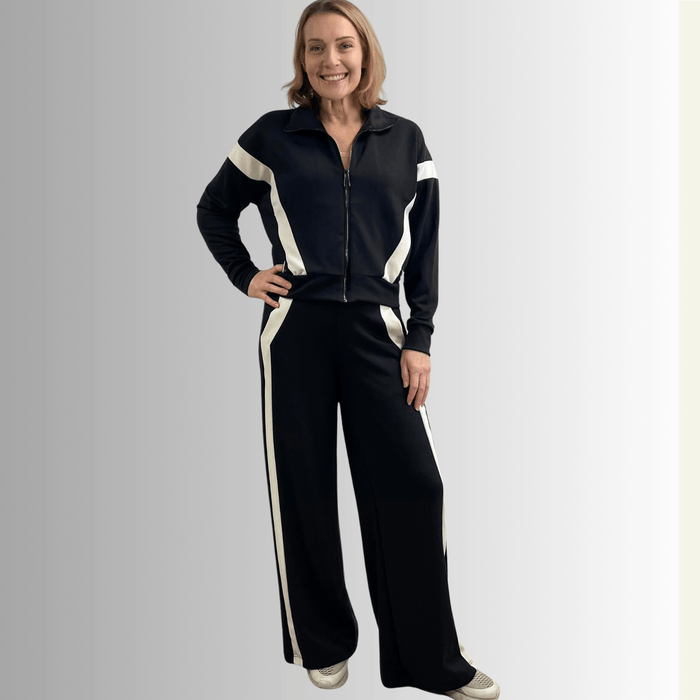 Steph Premium Black and White Track Suit