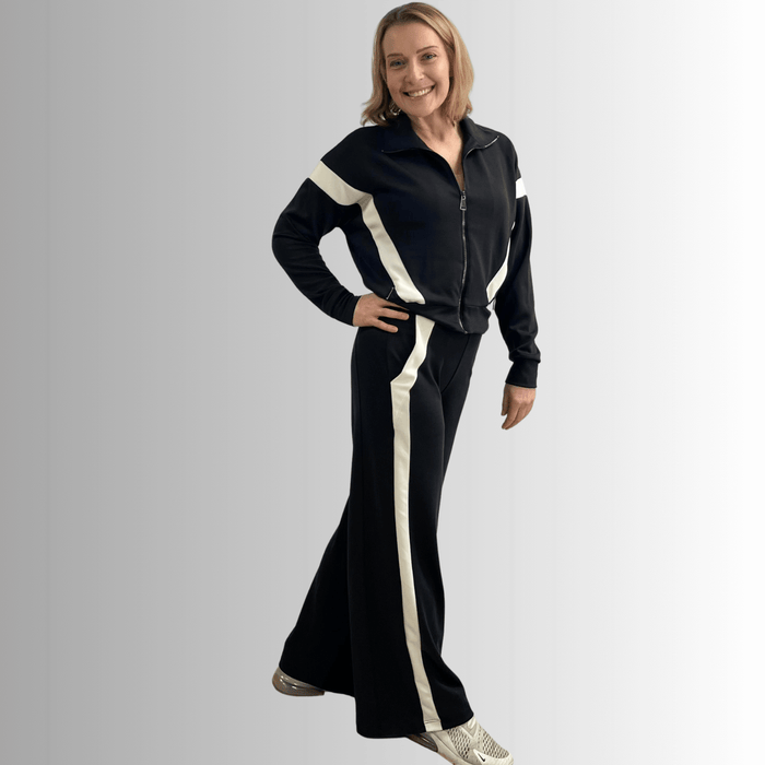 Steph Premium Black and White Track Suit