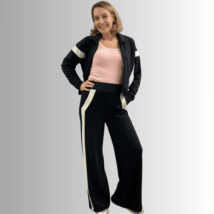 Steph Premium Black and White Track Suit