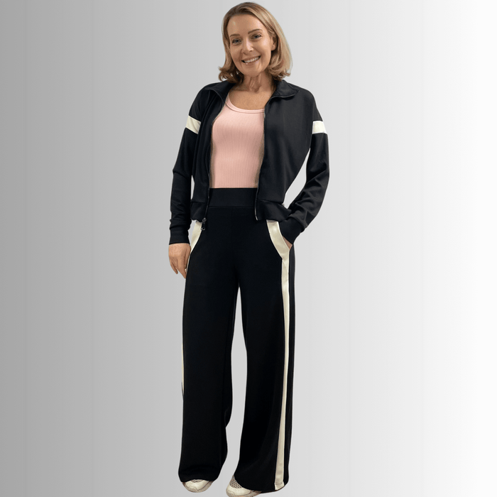 Steph Premium Black and White Track Suit