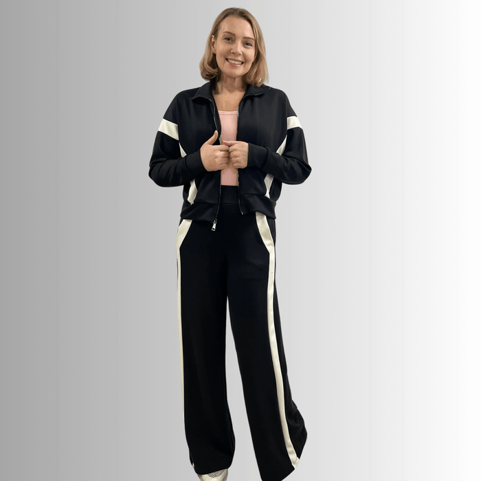 Steph Premium Black and White Track Suit