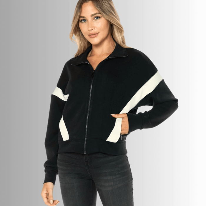 Steph Premium Black and White Track Suit
