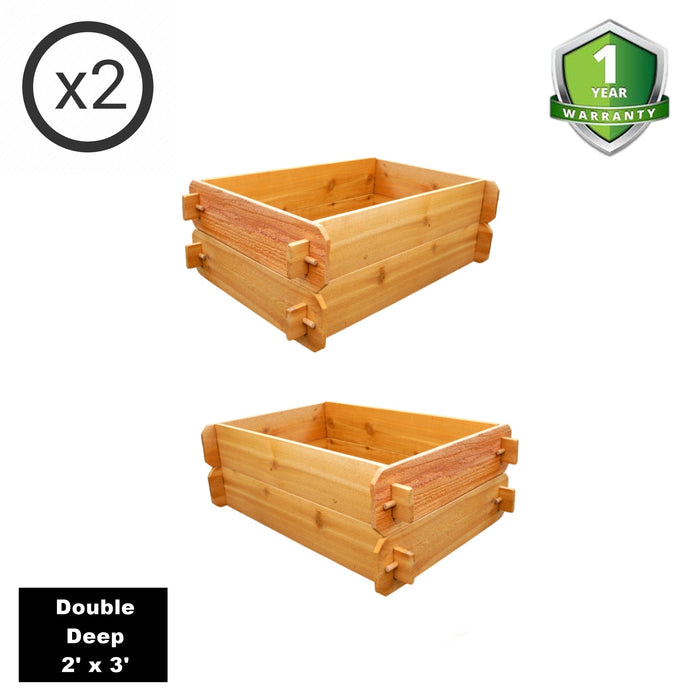 Set of 2 Timberlane Gardens Easy Raised Garden Bed Kits Double.